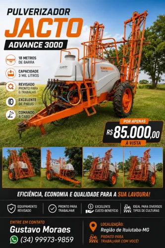 Pulverizador de arrasto Jacto AM18 3000 litros