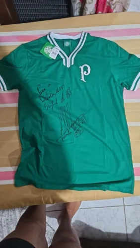 Camisa palmeiras autografada Abel ferreira