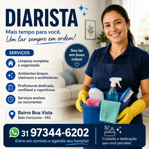 Diarista Bairro Boa vista,BH