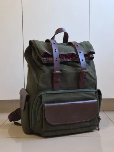 Mochila fotográfica Discovery - Just Live - Verde com café