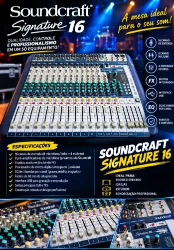 Vendo mesa de som soundcraft Signature 16