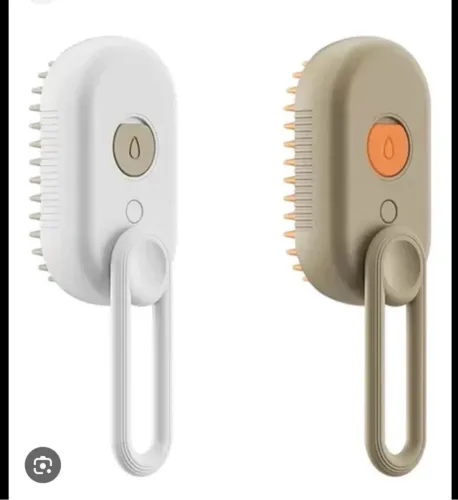 Escova Massageadora Elétrica com Spray para Pets,