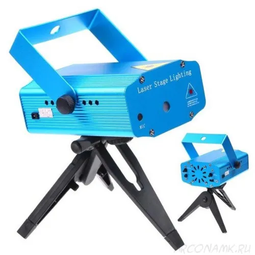 Mini Laser Stage Lighting Projetor Holográfico Para Festas com Tripé Bivolt