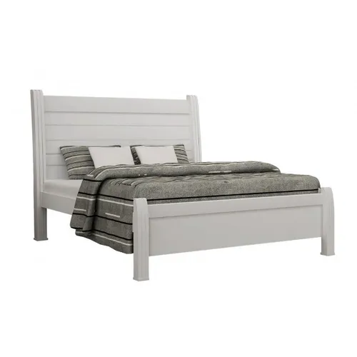 Cama Casal Arezzo Branco Rufato 12x Sem Juros