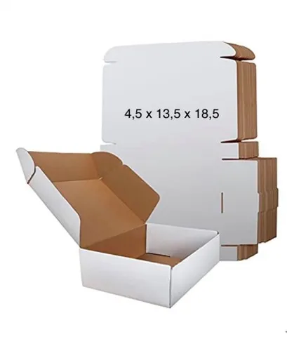 50 Caixas de Papelão Branca 4,5 x 13,5 x 18,5 Sedex E-commerce