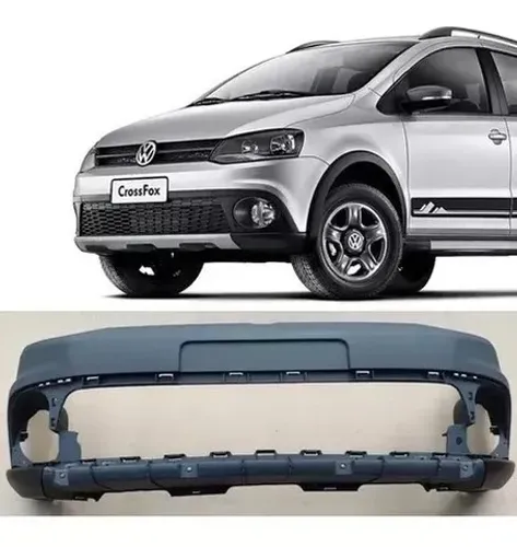 Parachoque Dianteiro Volkswagen Crossfox 2010 a 2014 - Preto Liso - Loma Plast