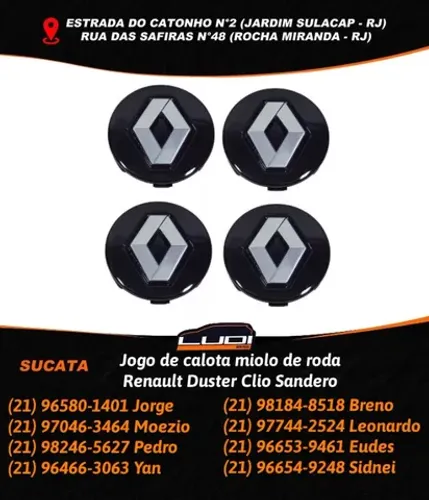 Jogo de calota miolo de roda Renault Duster Clio Sandero