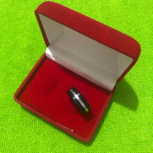 Anel Masculino em Ródio Negro e Aço 