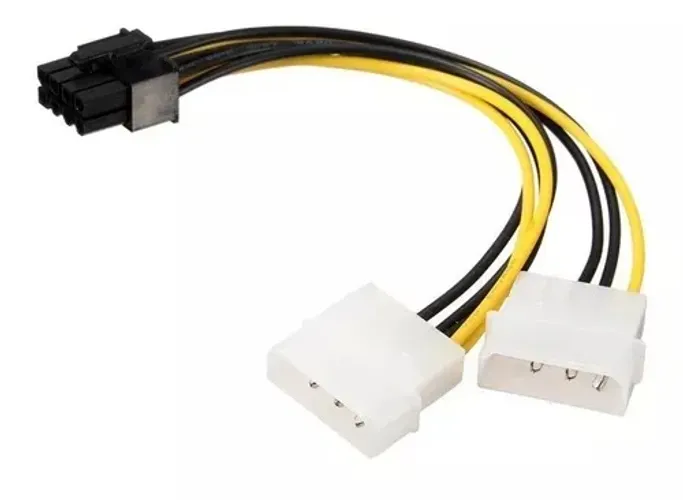 Adaptador 2 ATX Ide Molex x 8 Pinos VGA Placa de Vídeo