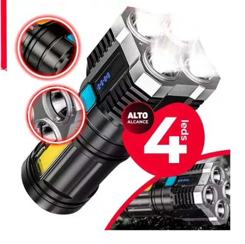 Lanterna led de alto brilho usb - lanterna ipx5 impermeável com zoom de 4000 lúmens.