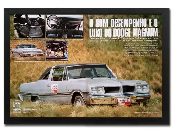 Dodge Magnum ou LeBaron - Quadro decorativo com matéria original de revista de época