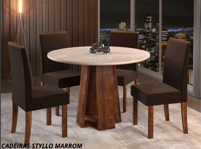 Conjunto Mesa Stylus Redonda c/ 4 cadeiras **nova na embalagem**