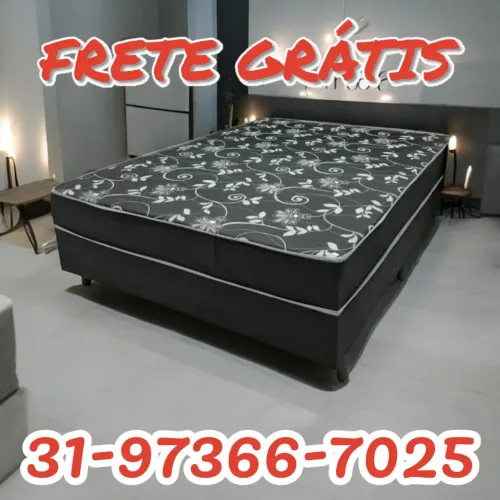 CAMA CASAL D33 / COLCHÃO FIXO 6CM DE ESPUMA/ ENTREGA IMEDIATA 