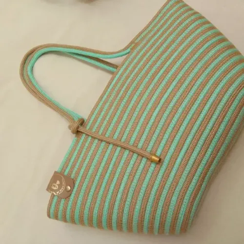 Bolsa de praia em corda naútica