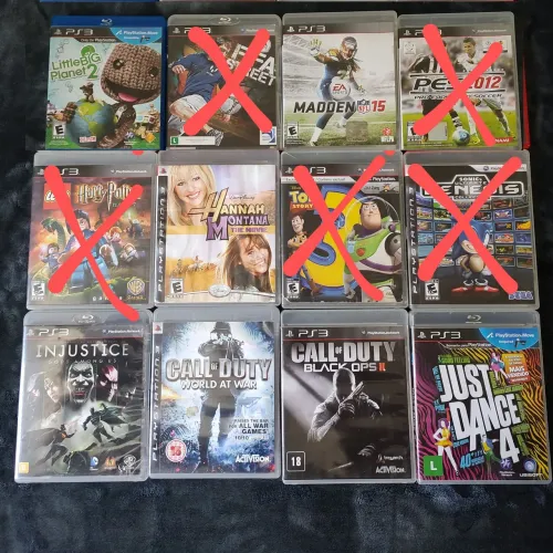Coleção 07 jogos de PS3 original Xbox nintendo Mario Atari nfl Diversos Títulos ps4 ps5
