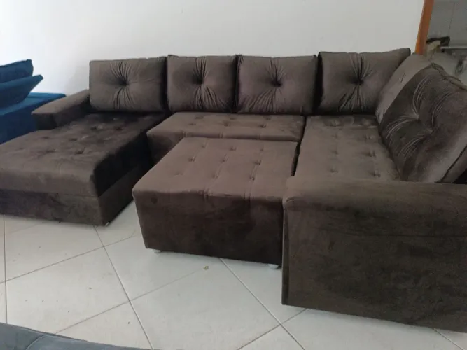 Sofá de Canto Marrom - Novo