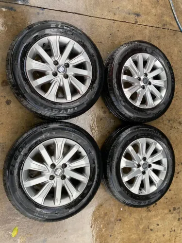 Rodas strada,Argo,palio,cronos,mobi,+pneus semi novos 