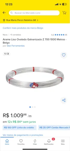 Arame liso Ovalado para cercar Gado