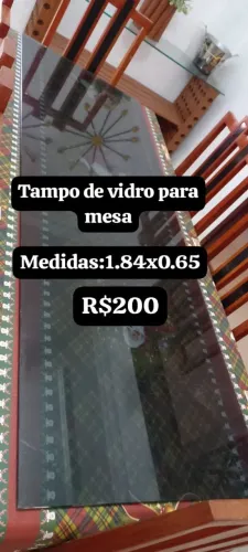 Tampo de vidro para mesa