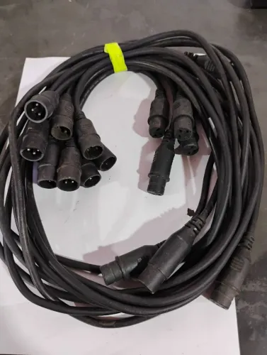 12 Cabos Dmx 1Metro cada Balanceado Xlr F / Xlr M 120 Ohms Led