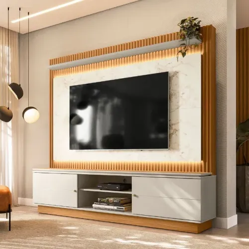 Rack Home Guararapes Linea Brasil Nature/Off White - Entrega Rápida! 