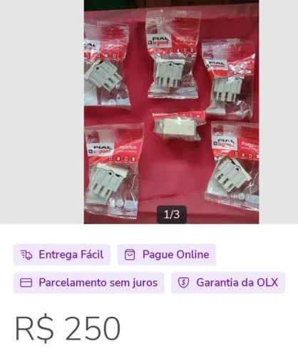 Interruptor Bipolar Pial Plus - 10Peças (módulos) bege claro 