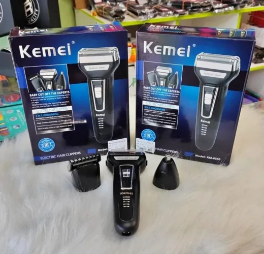 Máquina de Cortar Cabelo Kemei KM-6558 3 em 1
