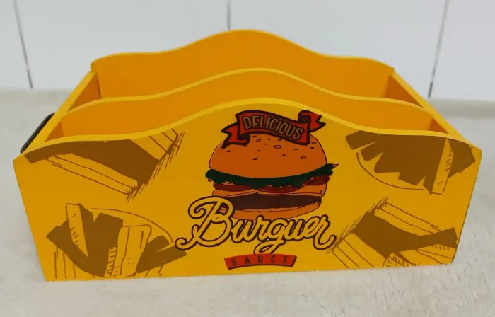 Porta Guardanapos e Molhos Tema Hambúrguer