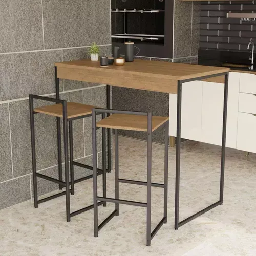 Mesa com bancos para cozinha americana