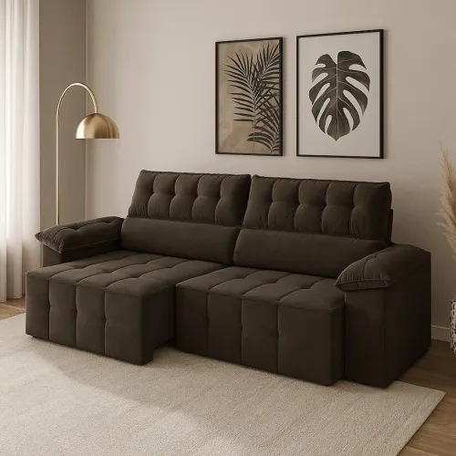 Sofá santorini 2,20m retrátil reclinável!! Tr2263m