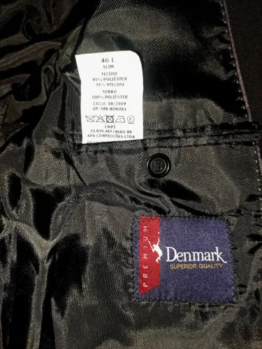 Terno (Blazer+calça) original Denmark- NOVO, TAM 46 SLIM