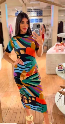 Vestido midi estampado farm P