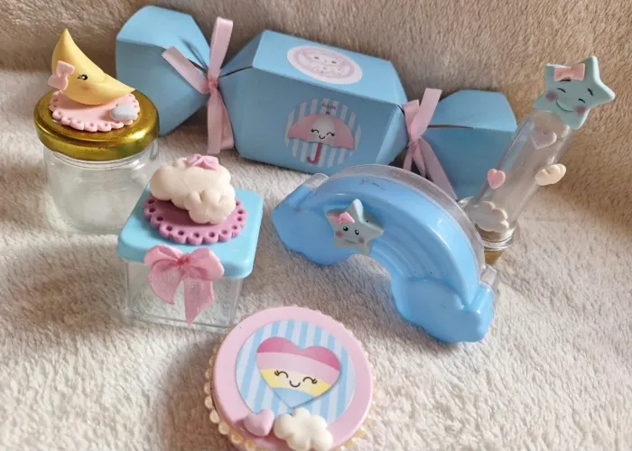 Kit de lembrancinhas para Chá de Bebê chuva de amor, aniversário 1 aninho