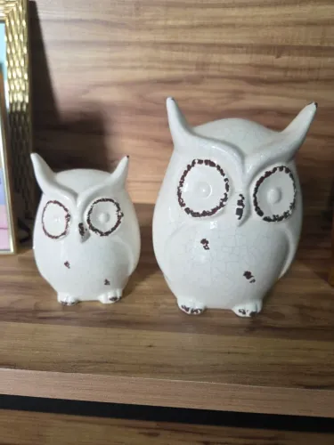 Kit corujas porcelana