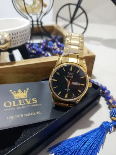 Relógio Quartzo Masculino Olevs Dourado/Preto