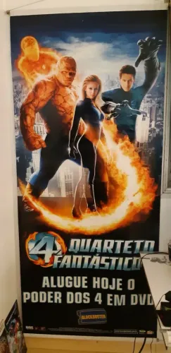 RARÍSSIMO Cartaz Gigante em Display do lançamento do filme: Quarteto Fantástico no Brasil