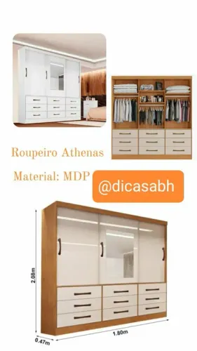 Guarda roupas 3 portas 9 gavetas @dicasabh (peça nova) pronta entrega