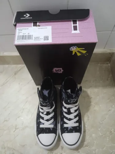 Tênis Converse All Star x Coraline Chuck Taylor Hi Black / Lotus Pink / Thunder Glaze 30 
