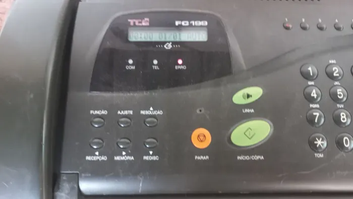 Aparelho fax TCÊ FC 199 telefone antigo escritório comércio fax uso decoração enfeite