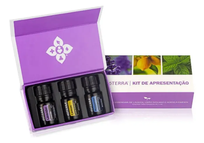 Doterra Kit Apresentação 3 Óleos Peppermint Lavanda E Lemon 5ml