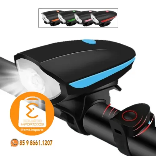 Farol Bicicleta com Buzina Recarregavel LK-025