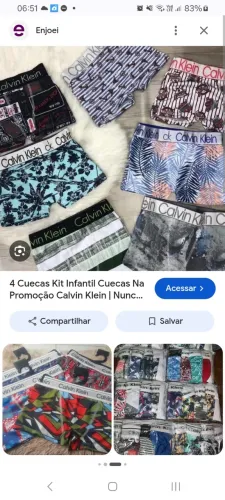 Cueca criança Calvin clain