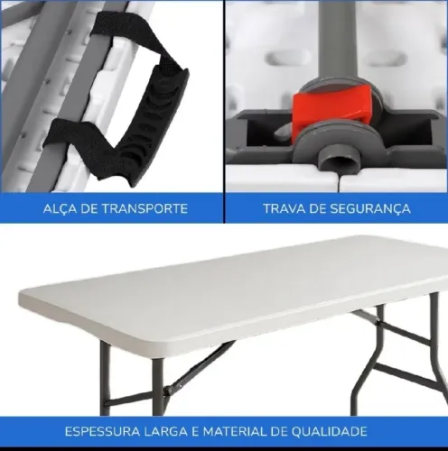 MESA DOBRÁVEL GRANDE RESISTENTE VIRA MALETA NOVA