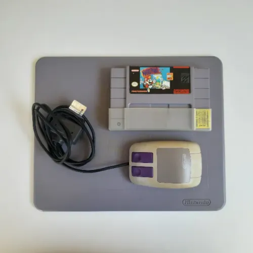 Fita Super Nintendo Mario Paint Original + Super NES Mouse Original + Mouse Pad Original