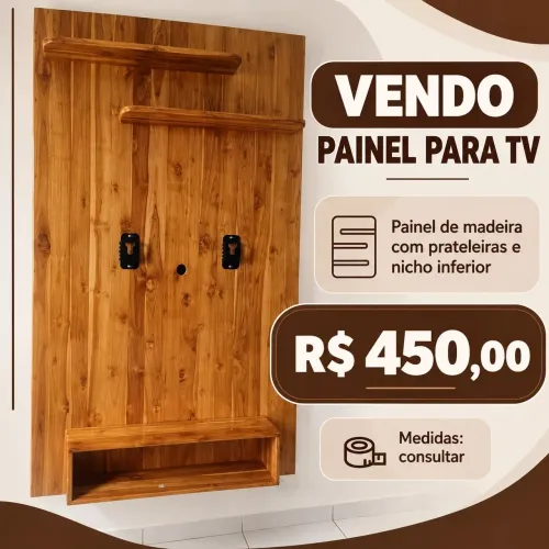 Painel de TV madeira teka