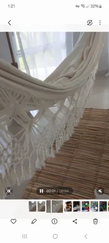 Rede de dormir bege tipo bucho de boi para casal