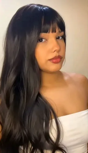 Peruca wig com franja orgânica
