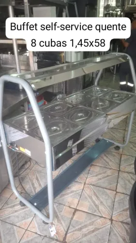 Buffet self-service quente 8 cubas 220v