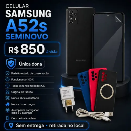 Samsung Galaxy A52s conservado, único dono