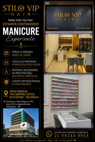 Vaga Aberta Manicure Alcântara - SG
